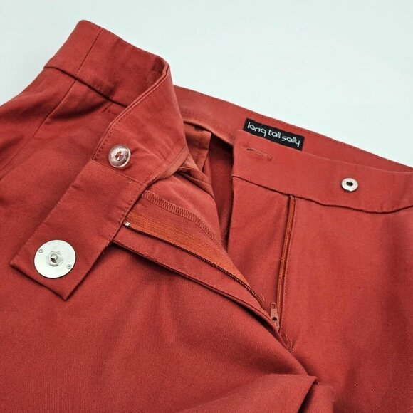 Long Tall Sally Cropped Straight Leg Pants In Brick Women’s Size 10 High Rise - Picture 7 of 11